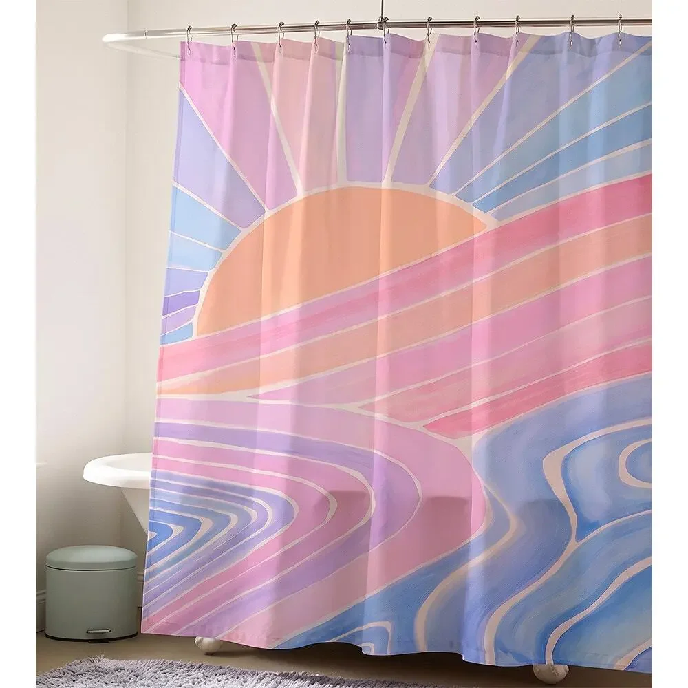 Urban Outfitters Watercolor Sunrise Shower Curtain